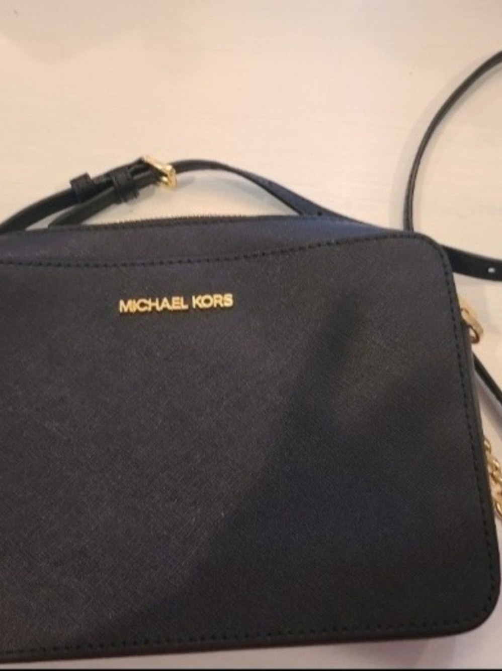Michael Kors Black Crossbody with Gold Logo Hardware